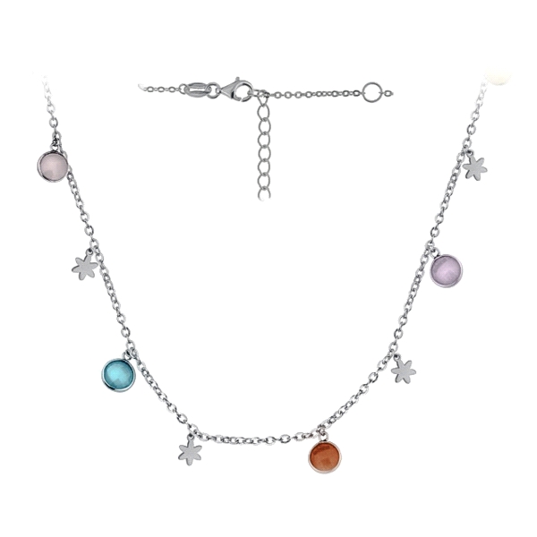 COLLAR ESTRELLAS PIEDRAS PLATA 1ª LEY 40