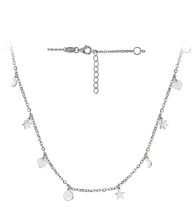 COLLAR FETICHES PLATA 1ª LEY 40 + 7 CM