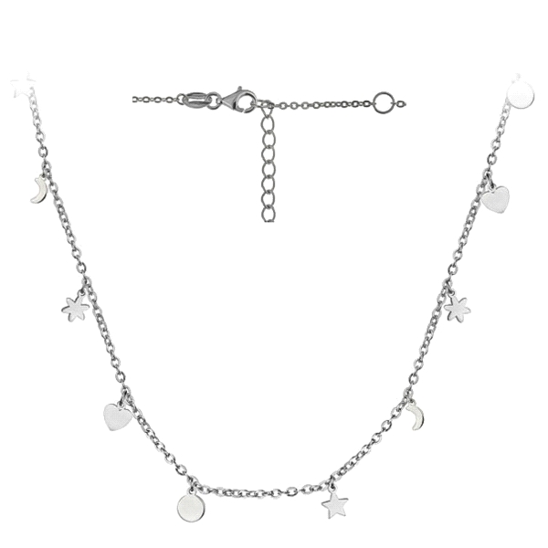 COLLAR FETICHES PLATA 1ª LEY 40 + 7 CM