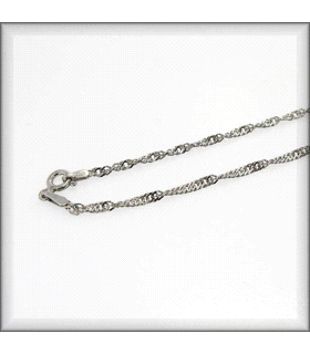 CADENA SINGAPUR RODIADA 40 CM. PLATA 925 MIL.