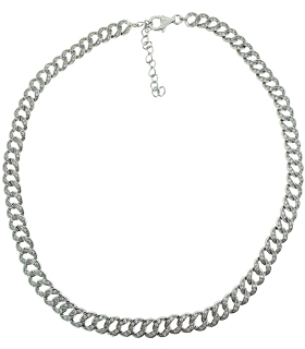 COLLAR CADENA NORMA PLATA CIRCONITAS