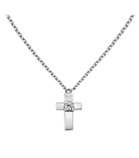 COLLAR CRUZ  PLATA 1ª LEY 38 + 5 CM. 11