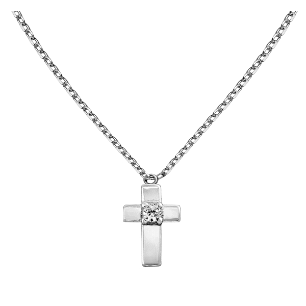 COLLAR CRUZ  PLATA 1ª LEY 38 + 5 CM. 11