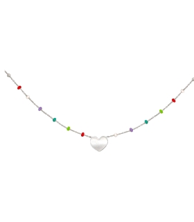 COLLAR CORAZON PLATA 1ª LEY 38 + 5 CM