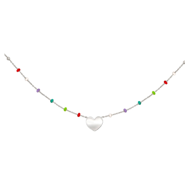 COLLAR CORAZON PLATA 1ª LEY 38 + 5 CM