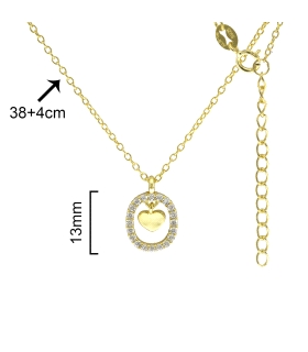 COLLAR CORAZON ENAMORADOS PLATA 1ª LEY