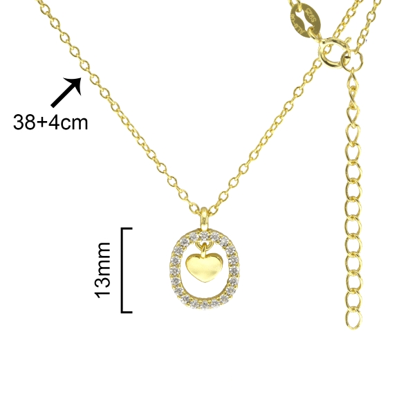 COLLAR CORAZON ENAMORADOS PLATA 1ª LEY