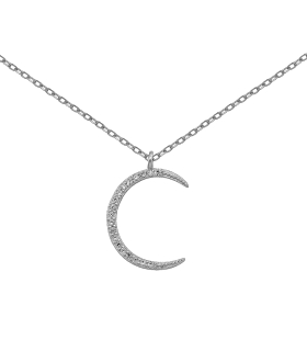 COLLAR MUJER PLATA 1ª LEY LUNA 38 + 5 MM