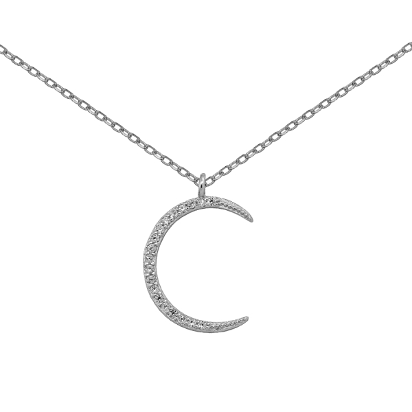 COLLAR MUJER PLATA 1ª LEY LUNA 38 + 5 MM