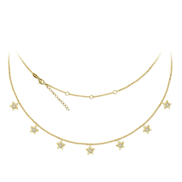 GARGANTILLA ESTRELLAS PLATA 1ª LEY