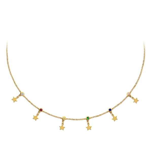 GARGANTILLA ESTRELLAS PLATA 1ª LEY CHAPA