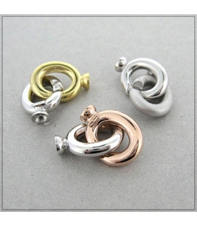 BROCHES BICOLOR Y MATE BRILLO PLATA 925 MIL.