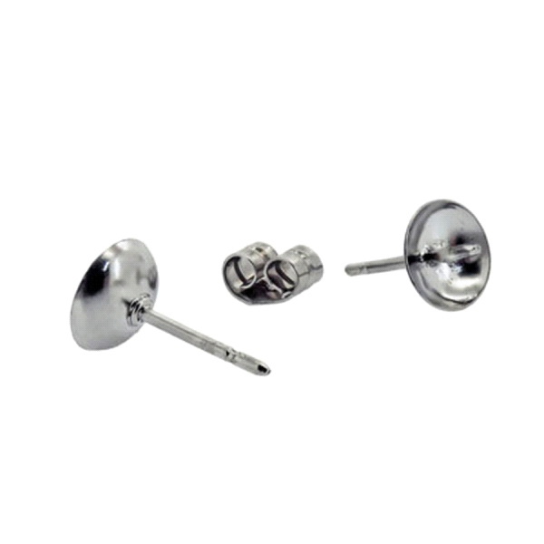PAR CASQUILLAS PRESION PLATA 1ª LEY 8 MM