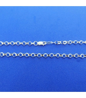 CADENA ROLO PLATA 1ª LEY MACIZA 100 CM.