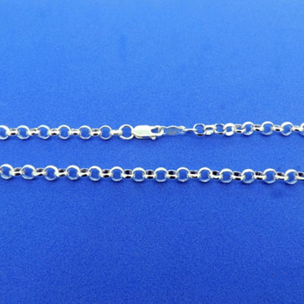 CADENA ROLO PLATA 1ª LEY MACIZA 100 CM.