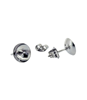 PAR CASQUILLAS PRESION PLATA 1ªLEY 9,5MM