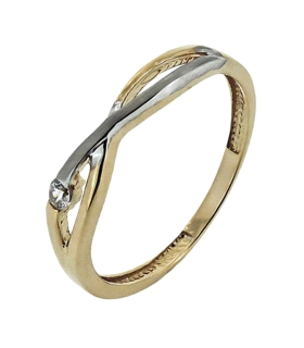 ANILLO ORO BICOLOR CIRCONITA ORO 1ª LEY