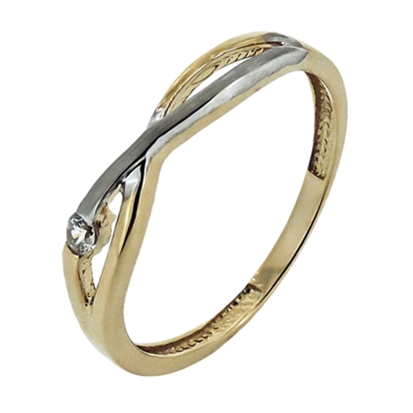 ANILLO ORO BICOLOR CIRCONITA ORO 1ª LEY