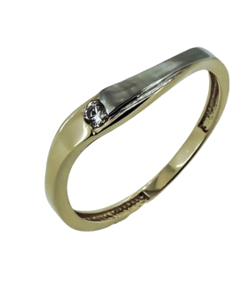 ANILLO ORO BICOLOR CIRCONITA ORO 1ª LEY