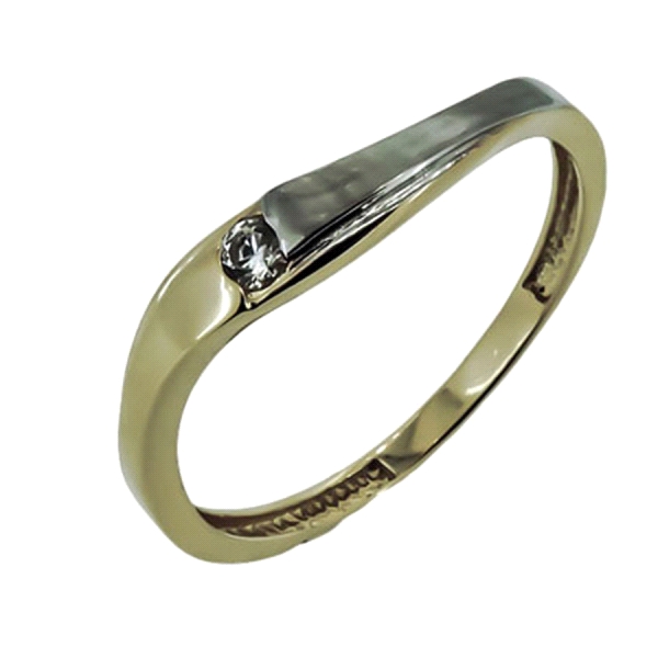 ANILLO ORO BICOLOR CIRCONITA ORO 1ª LEY