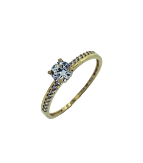 ANILLO JUVENIL ORO 18 KTES. 4 GARRAS