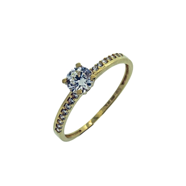 ANILLO JUVENIL ORO 18 KTES. 4 GARRAS