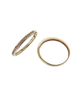 ANILLO PROMETIDA ORO 18 KTES. CIRCONITAS