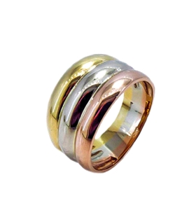 ANILLO TRICOLOR ORO 1ª LEY 12 X 1,50 MM