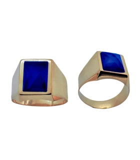 SELLO CABALLERO PIEDRA AZUL ORO 18 KTES.
