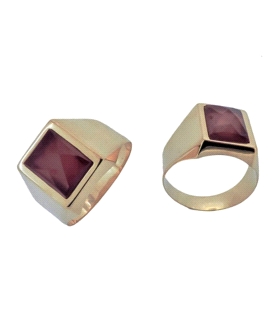 SELLO CABALLERO PIEDRA ORO 18 KTES. 8X10