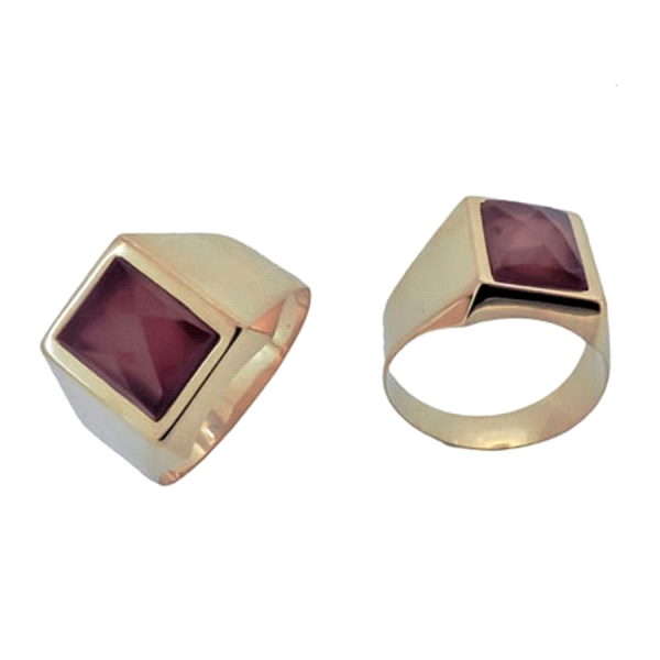 SELLO CABALLERO PIEDRA ORO 18 KTES. 8X10