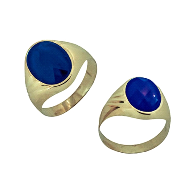 SELLO CABALLERO PIEDRA ORO 18 KTES. 10 X