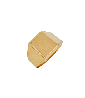 SELLO UNISEX RECTANGULAR BRILLO ORO 18 K