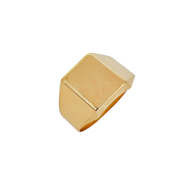 SELLO UNISEX RECTANGULAR BRILLO ORO 18 K