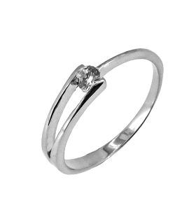 ANILLO PROMETIDA ORO BLANCO 18 KTES.