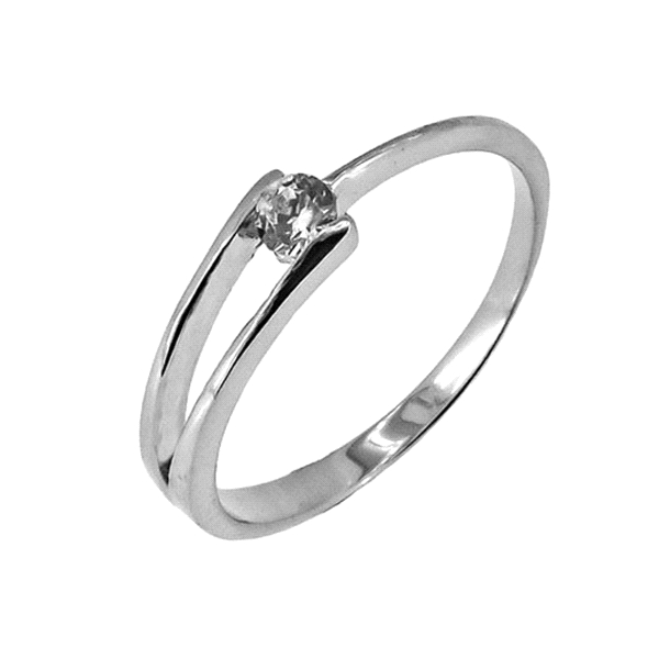 ANILLO PROMETIDA ORO BLANCO 18 KTES.