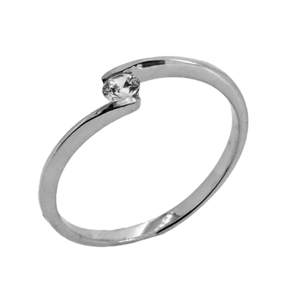 ANILLO PROMETIDA ORO BLANCO 18 KTES.