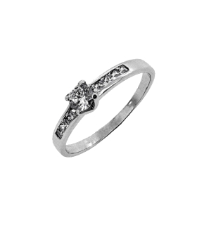 ANILLO PROMETIDA ORO BLANCO 18 KTES.