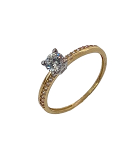 ANILLO JUVENIL BICOLOR ORO 18 KTES. 4 GA