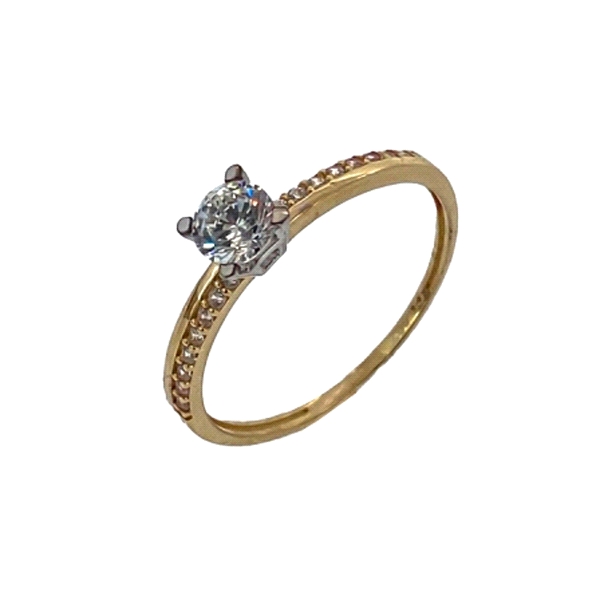 ANILLO JUVENIL BICOLOR ORO 18 KTES. 4 GA