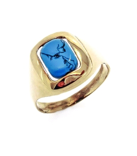 ANILLO TURQUESA ORO 1ª LEY 13 X 11 EXTER