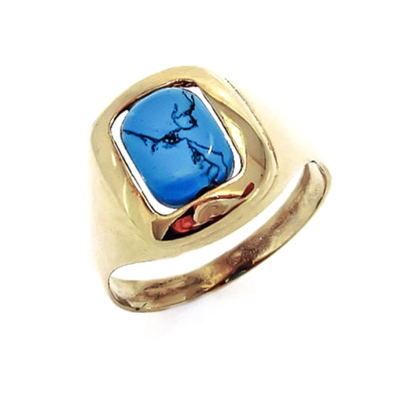 ANILLO TURQUESA ORO 1ª LEY 13 X 11 EXTER