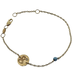 PULSERA RECIEN ORO 1ª LEY BR-0,01CT TURQ