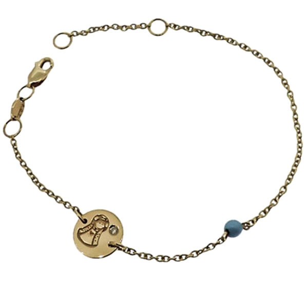 PULSERA RECIEN ORO 1ª LEY BR-0,01CT TURQ