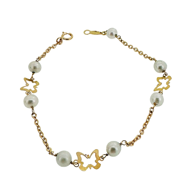 PULSERA COMUNION ORO 1ª LEY 17 CM.