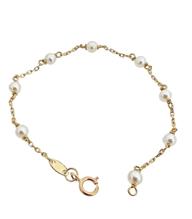 PULSERA RECIÉN NIÑA ORO 18 KTES. 14 CM.