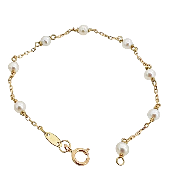 PULSERA RECIÉN NIÑA ORO 18 KTES. 14 CM.