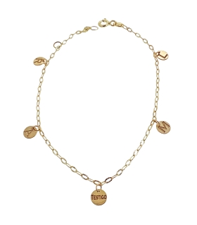 PULSERA FETICHES DISCOS ORO 18 KTES.19 C