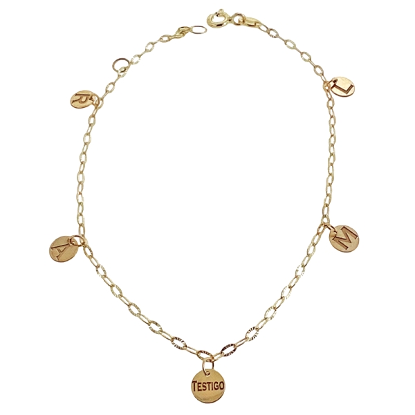 PULSERA FETICHES DISCOS ORO 18 KTES.19 C