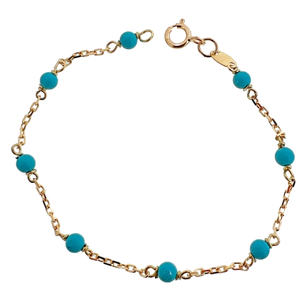 PULSERA RECIÉN NIÑA ORO 18 KTES. 14 CM.